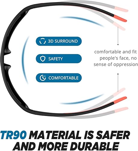 Miniatura 4 de TOREGE Gafas de sol polarizadas deportivas para hombres y mujeres marco duradero ciclismo correr conducir pesca senderismo gafas TR19