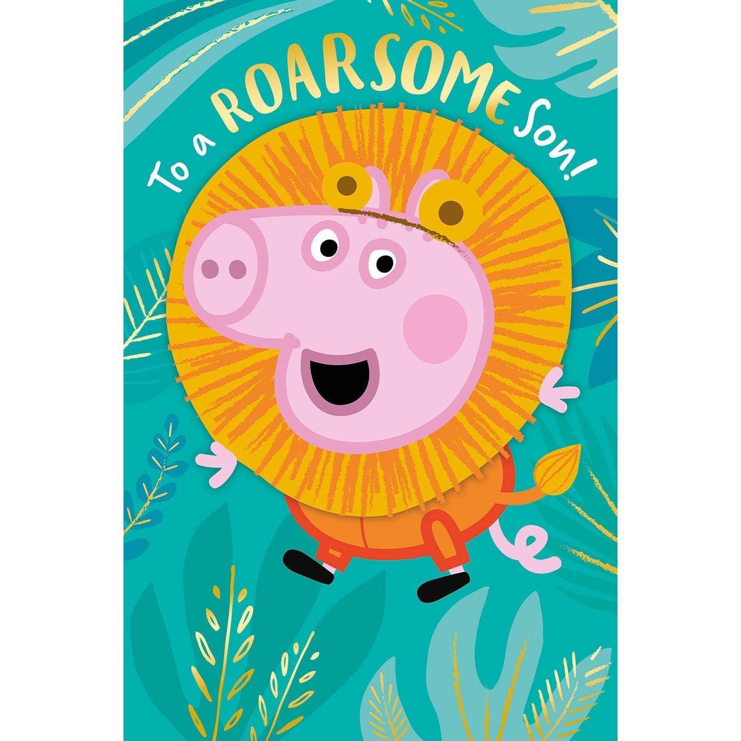 peppa pig, son, birthday card
