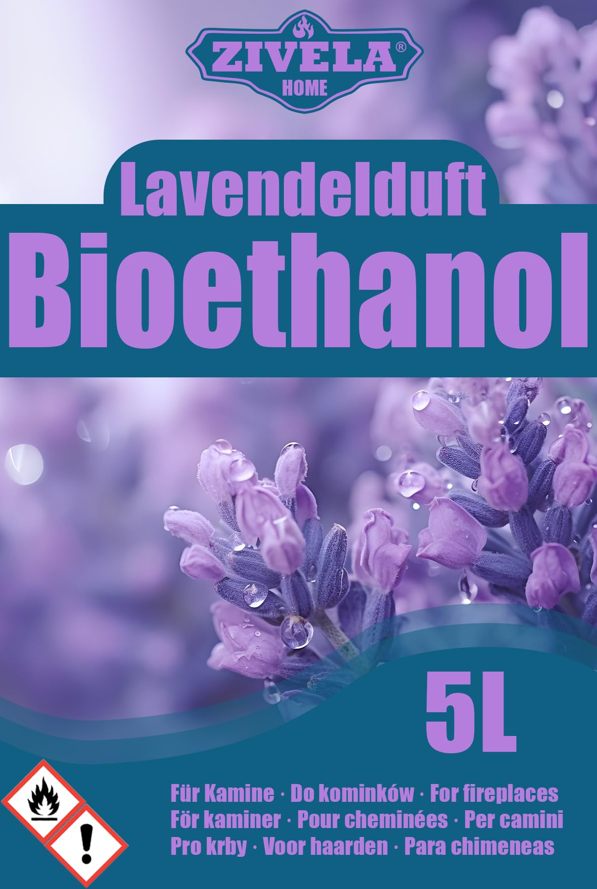 Bioetanol 96,6% 20L | Bio Alcohol Lavanda Aroma 96,6% 20L | Bioetanol para Chimenea, Chimenea de mesa, Bioetanol Chimenea | Bioetanol Lavanda Aroma | Combustión limpia, sin humo, llama viva y estable