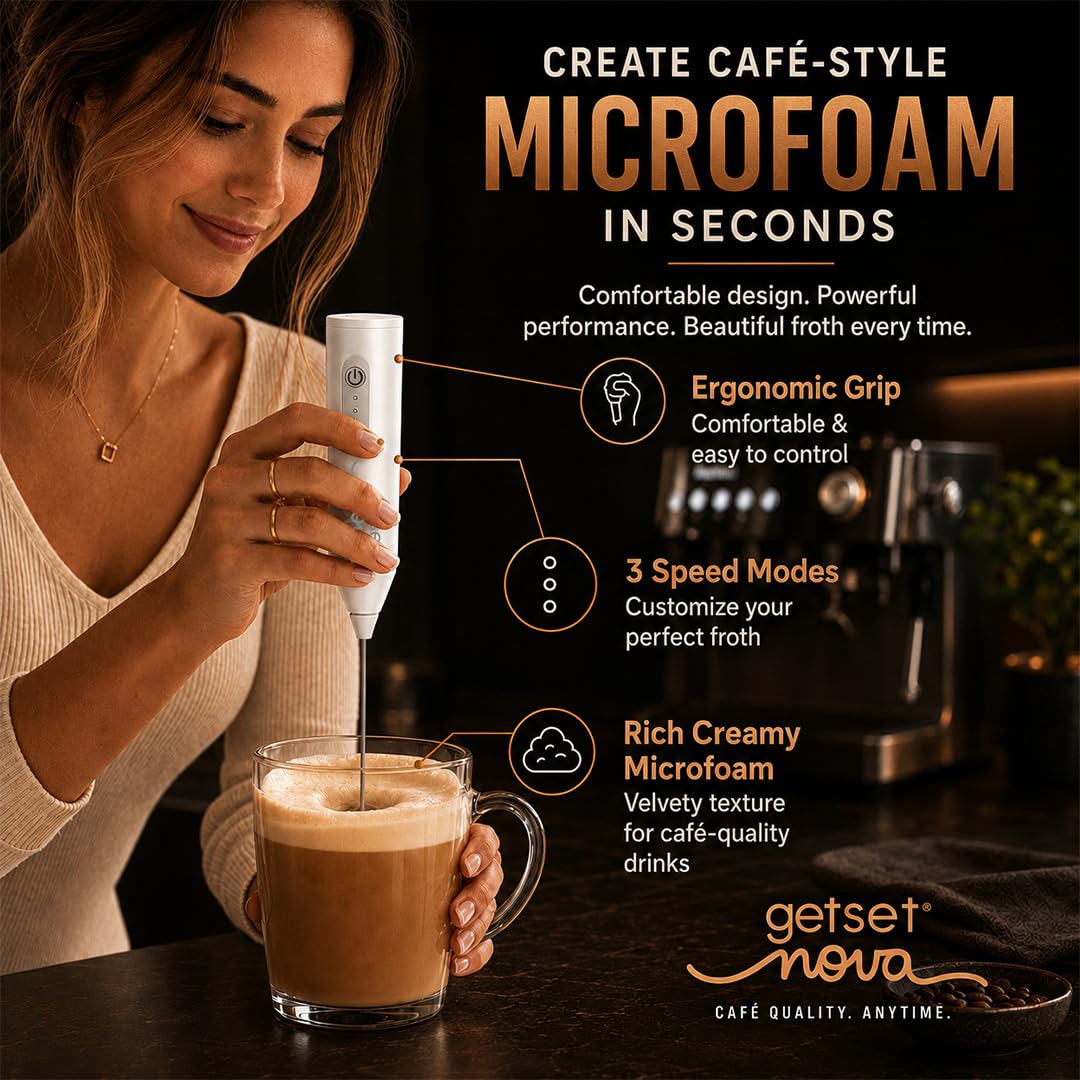Electric Coffee Frother - Make Latte Foam at Home -2