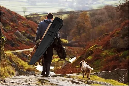 Miniatura 7 de MARITTON Estuche doble para rifles, 36, 40, 44, 50 pulgadas, funda suave para escopeta con múltiples bolsas para cargadores y bolsas de accesorios.