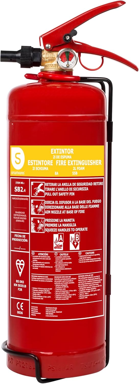 2x 6l Schiuma Estintore Incl. Placca 27A=9LE Estintori A Schiuma Con Manometro - Foto 9