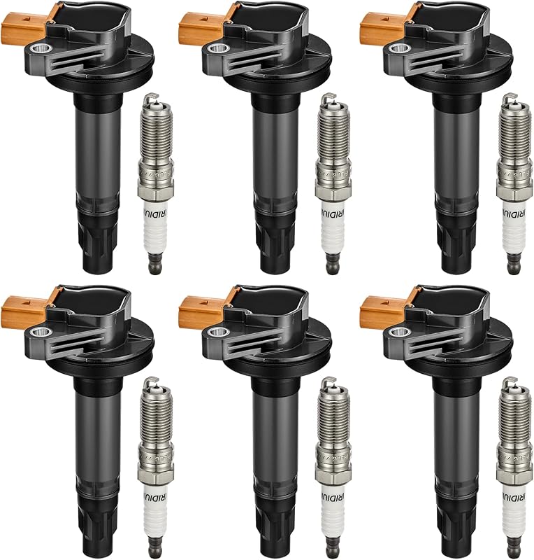 Kit de bobina de ignição UF646 e vela SP534 BDFHYK para Ford e Lincoln – 6 unidades