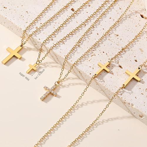 Miniatura 2 de Delicado collar de cruz dorada para mujer, regalo de cruz para nieta, hija, mamá, abuela, sobrina, mejores amigas, hermana, gargantilla pequeña con