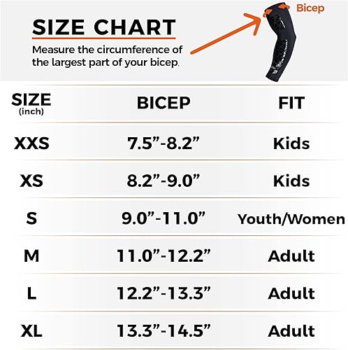 Miniatura 3 de COOLOMG Manga de compresión para brazo de fútbol con agarres para antebrazo y codo, manga de protección solar para niños, jóvenes y adultos