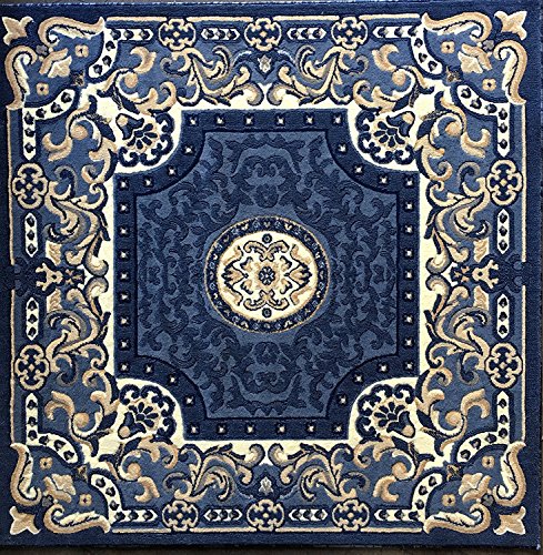 Square Persian Light Blue Rug 7
