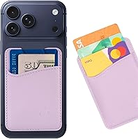 Vista 10 de Wallaroo Premium - Tarjetero adhesivo de cuero para teléfono celular - Para Android e iPhone - Para mujeres y hombres - Resistente con forro