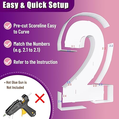 Miniatura 5 de Tongjoy Números iluminados de marquesina de 5 pies 2, números de marquesina para decoración de cumpleaños de 21, 25, 32, fiesta de aniversario,