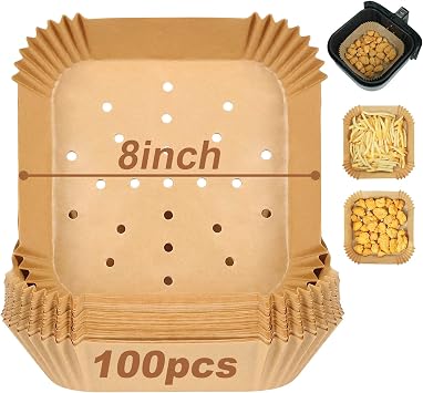 BYKITCHEN Perforated Small Air Fryer Liners for 2 to 5Qt Airfryer