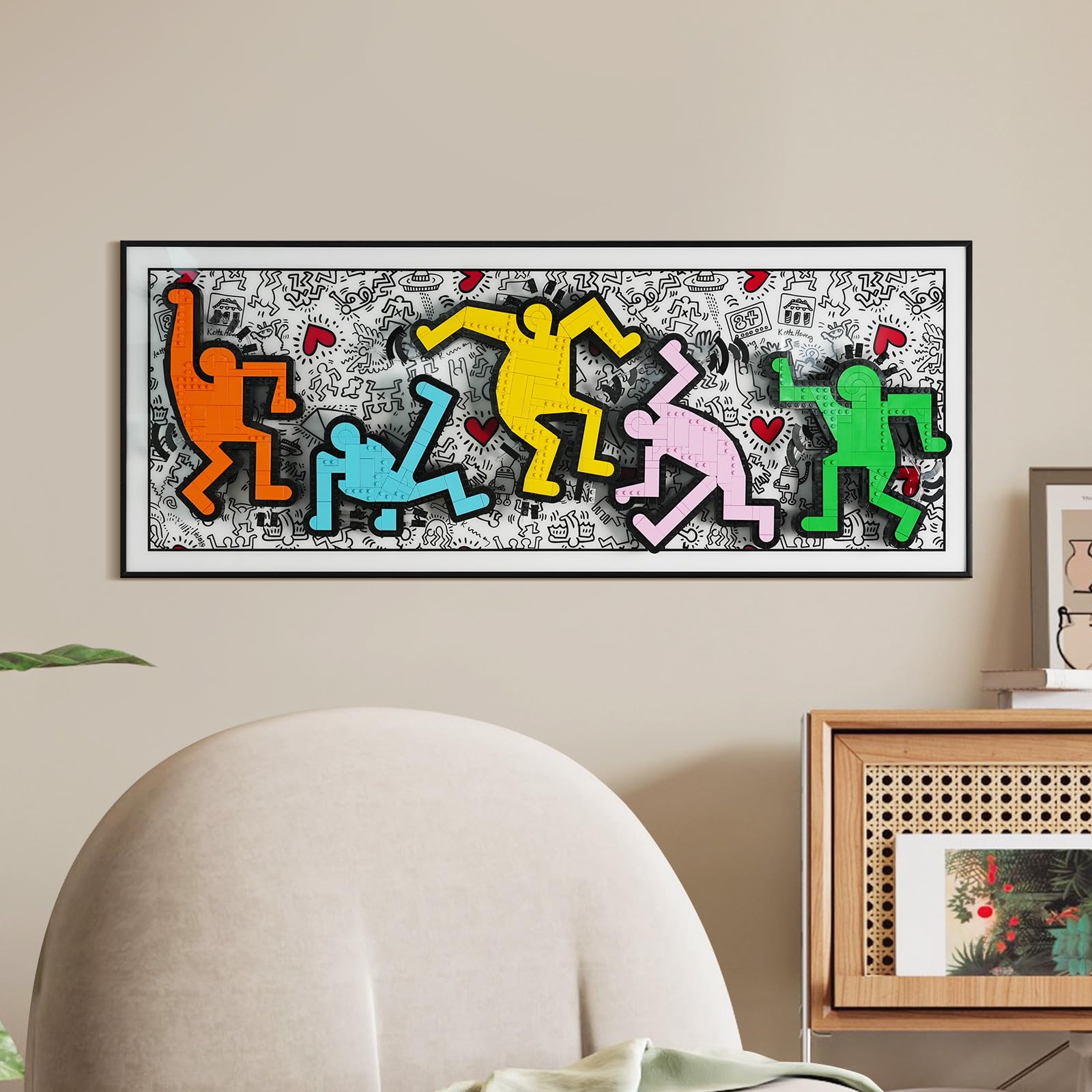 Display Wallboard für Lego 31216 Keith Haring (Modell Nicht enthalten) Wandhalterung für 31216 Sammlermodell, platzsparend, kreative Heimdekoration