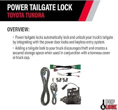 Pop & Lock PL8547TUN Power Tailgate Lock, 2014-2021 Toyota Tundra | Anti theft power tailgate lock, Plug and play T harness,Quick installation