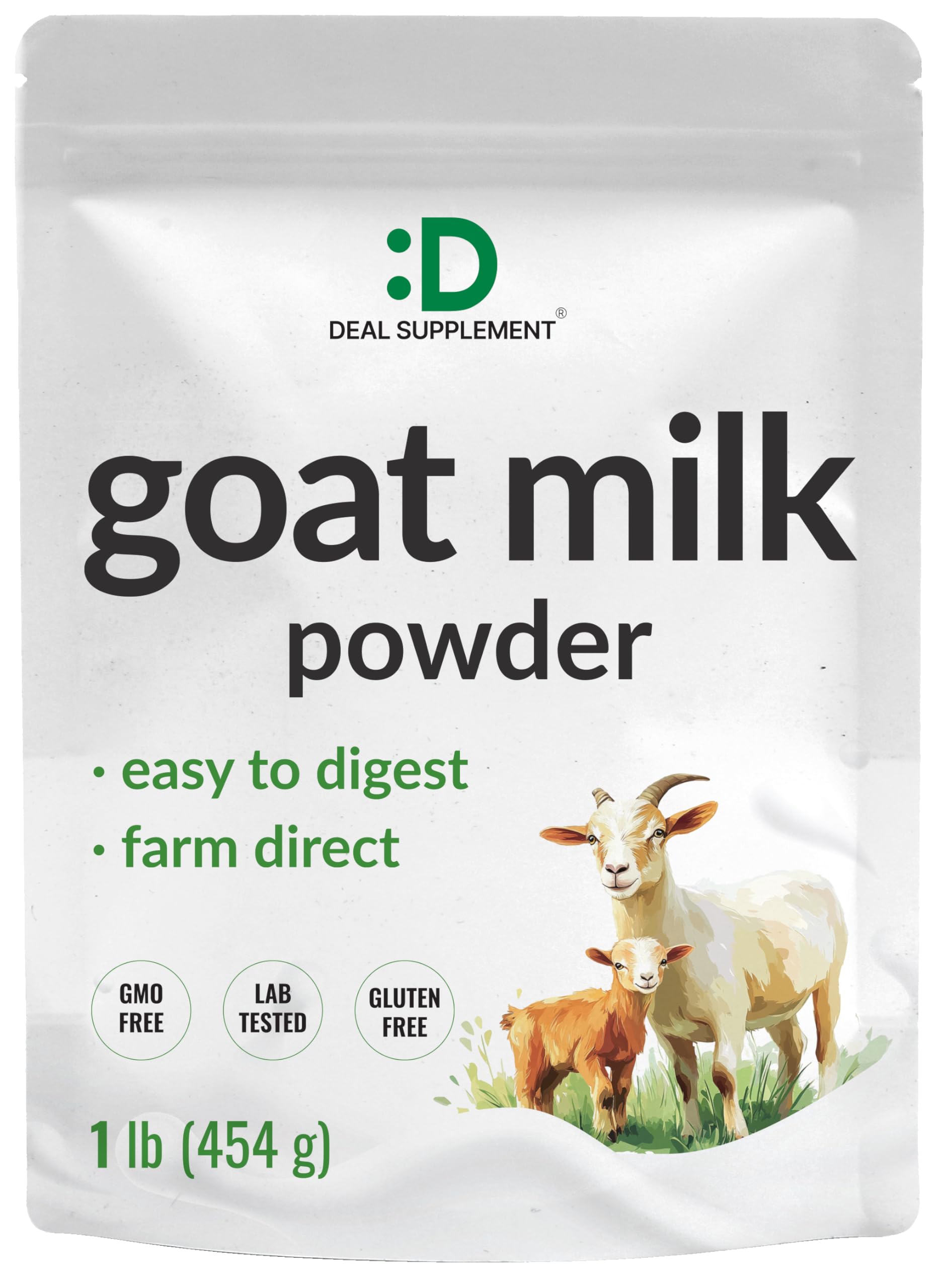 Goat Milk Powder, 1lb – Natural Grass Fed Source from Australia – Farm Direct – Easy to Digest – Powdered Goat Milk Formula for Drinks, Baking &