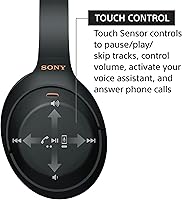 Vista 5 de Sony WH-1000XM4 Auriculares inalámbricos premium con cancelación de ruido sobre la oreja con micrófono para llamadas telefónicas y control de voz