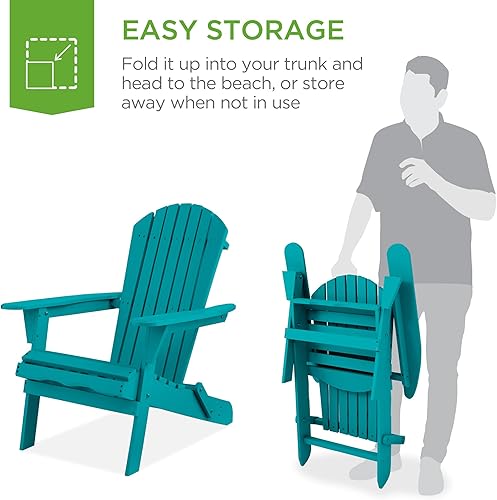 Miniatura 4 de Best Choice Products Silla Adirondack plegable de madera para exteriores, muebles de decoración de fogata, sillas para patio, jardín, patio con