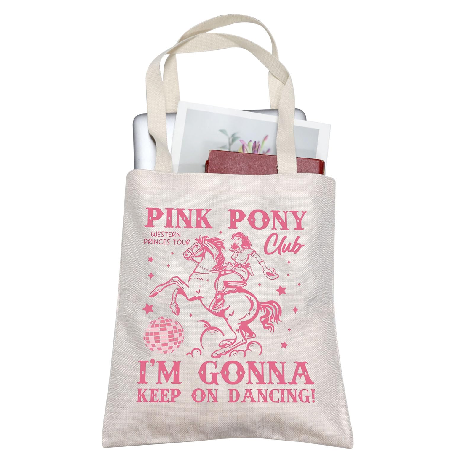 AKTAP Music Lover Gift Midwest Princess Pink Pony Club Canvas Tote Bag Great Souvenir for Live Shows