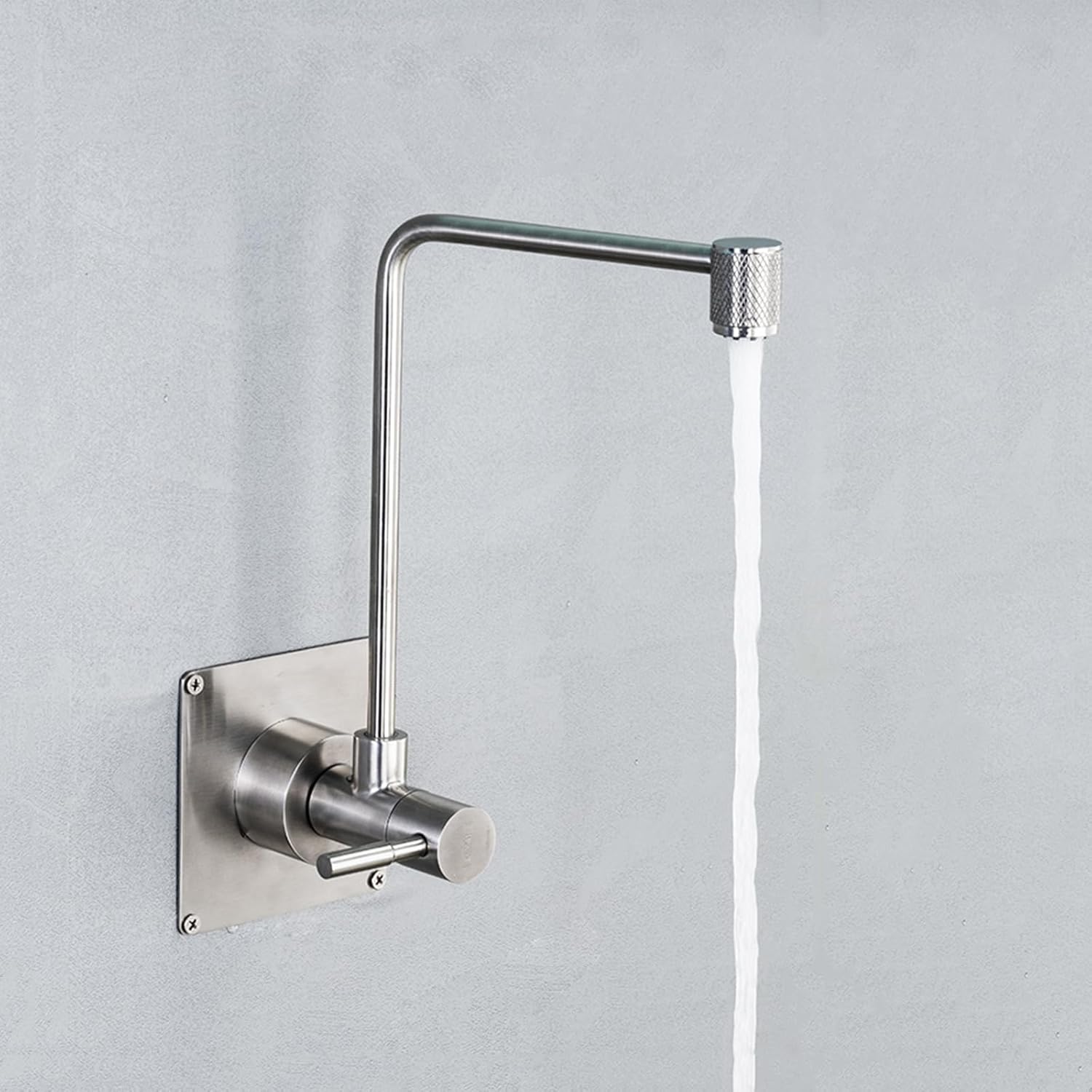 Wall Mount Filtered Water Faucet 360° Rotating Cold Water Faucet for Kitchen Sink Stainless Steel,Black