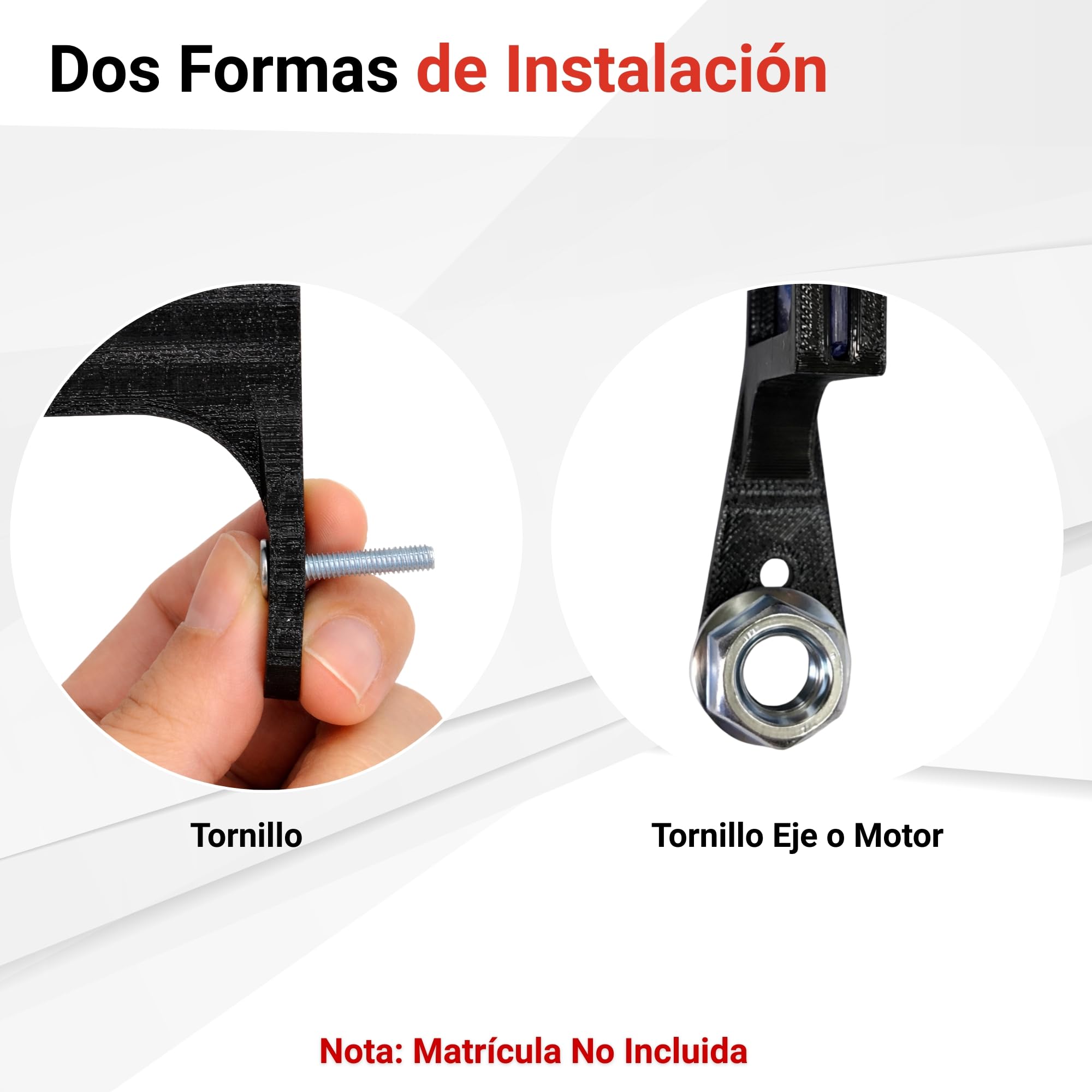 Portamatrícula para Patinete Eléctrico VMP Universal, Soporte Flexible de Placa Identificativa con Fijación por Tornillo, Protector Transparente Extraíble, Accesorio para Scooter (Lado Derecho) — view 3