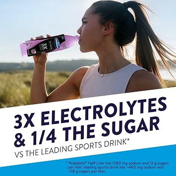 Pedialyte Electrolyte Solution, Grape, Hydration Drink, 1 bottle, half liter each