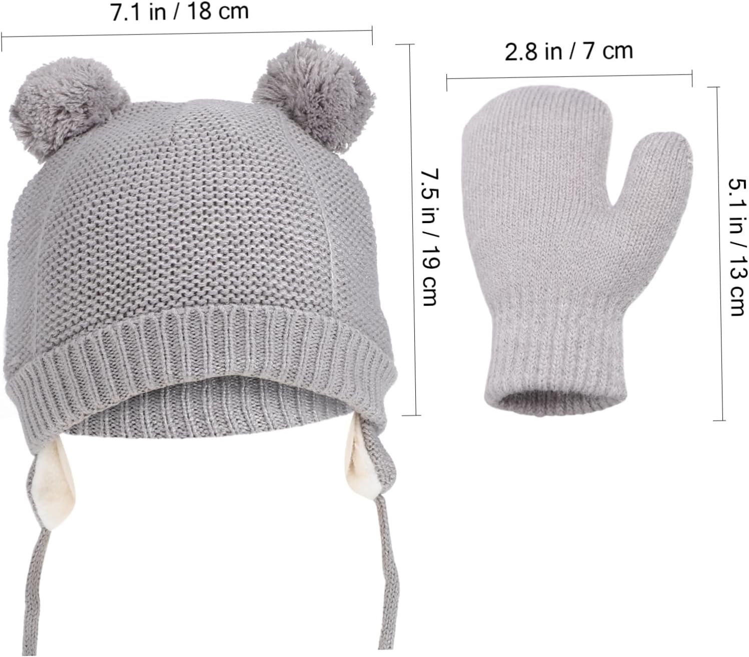 Toddler Winter Hat with Mittens Baby Boys Girls Fleece Lined Xmas Halloween