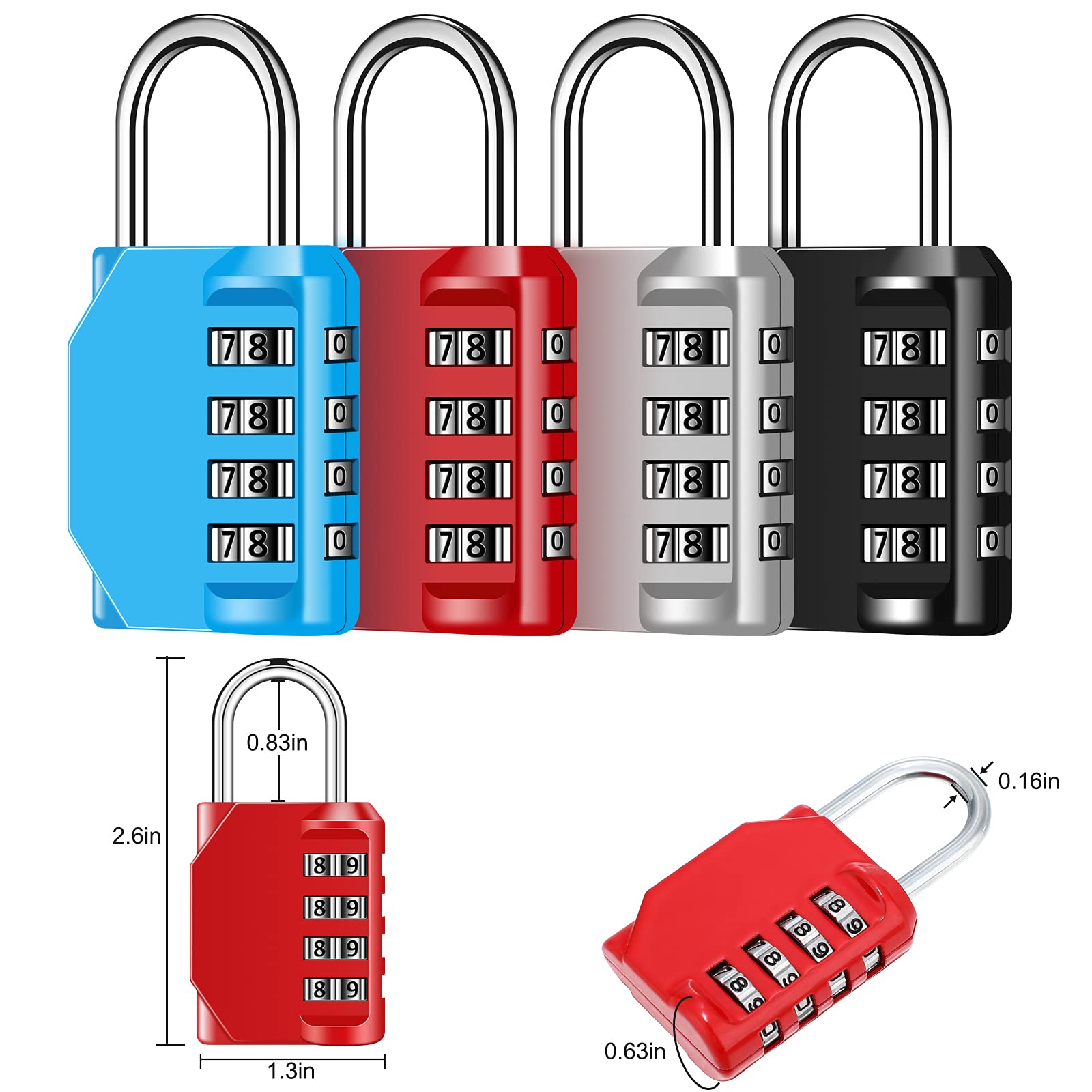 Lucchetto A Combinazione 4 Cifre Impermeabile - Per Armadietti, Cancelli, Capannoni