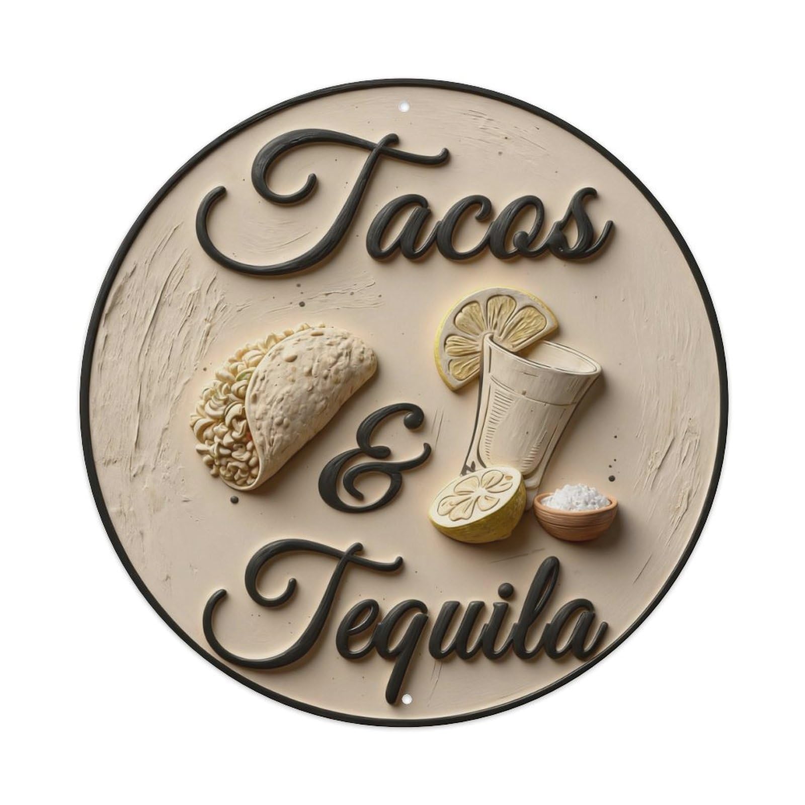 Zlatcbu Vintage Tacos And Tequila Drink Pattern Metal Tin Sign Retro Wall Art Poster, Decor For Home Living Room Bar Cafe Garage, 8X8 Inch
