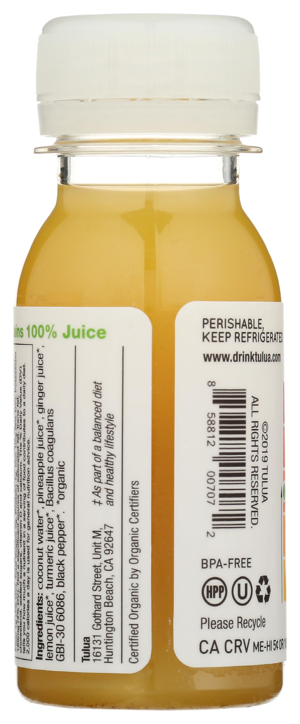 Tulua Organic Turmeric Ginger Probiotic Shot, 2 FZ | Grocery