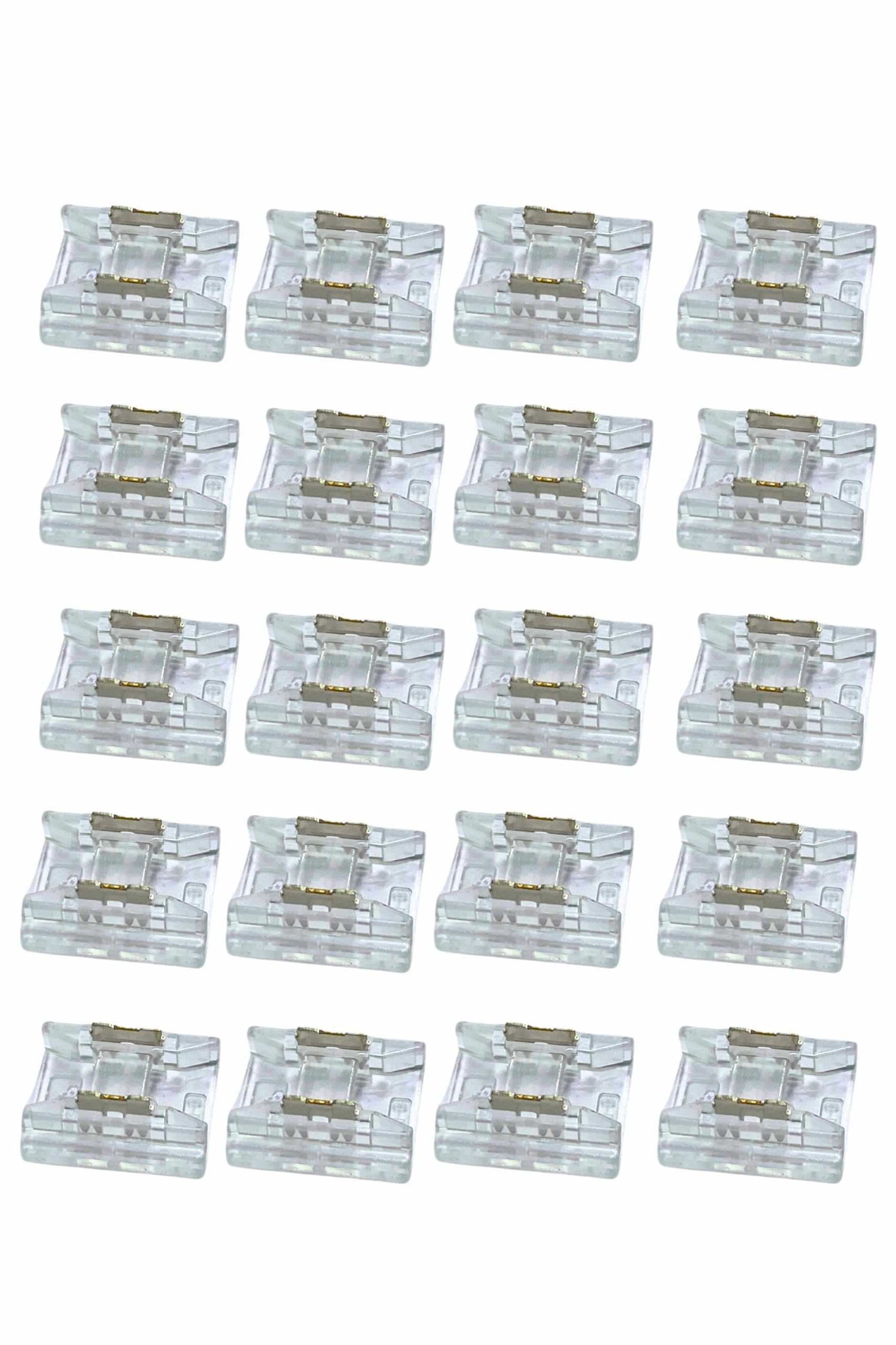 SNOOGG FCOB COB Transparent Connector Support FCOB 10mm Width 2 pin v+ v- Single Color LED Strip Corner Connection. Strip to 2pin, 2pin to 2 pin Wire Connection (20) led Strip Adapter Extension-image-44