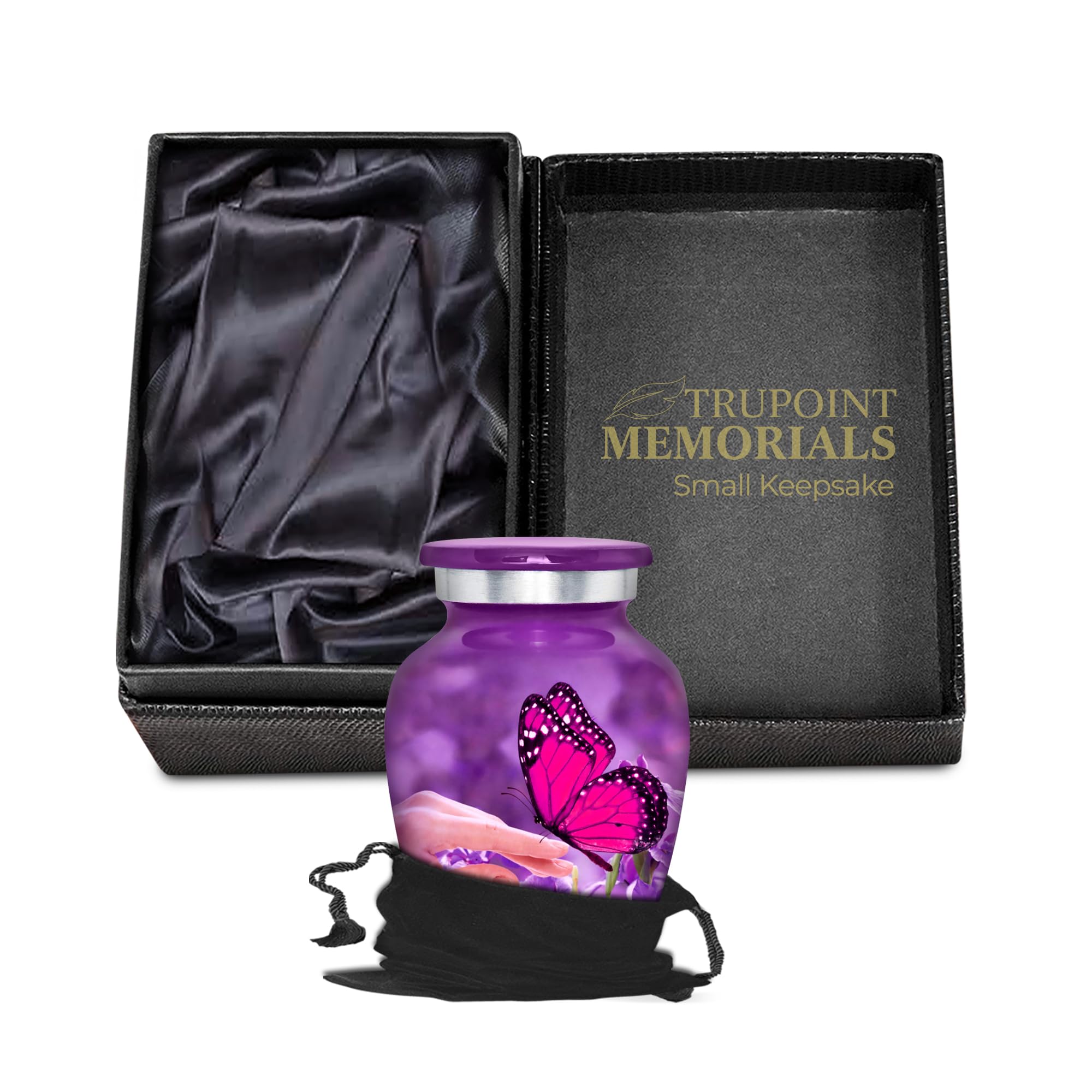 Trupoint Memorials Urnas de Recuerdo para Cenizas humanas, urnas pequeñas para Cenizas humanas, urnas en Miniatura para Cenizas con Bolsa de Terciopelo, urnas pequeñas para Cenizas humanas, Adultos,
