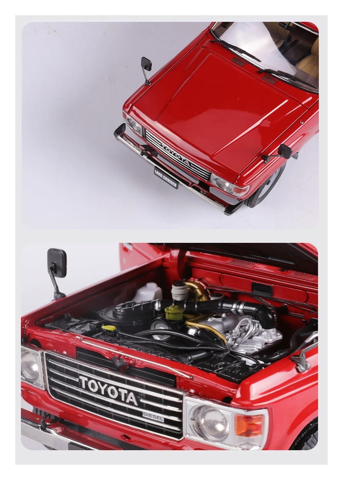 Modellino Di Auto In Lega Di Zinco 1:18 Adatto Per Toyota Land Cruiser LC60 Collezione Di Modelli Di Auto In Lega Pressofusa In Metallo Modellino Di Auto Pressofuso(Red)
