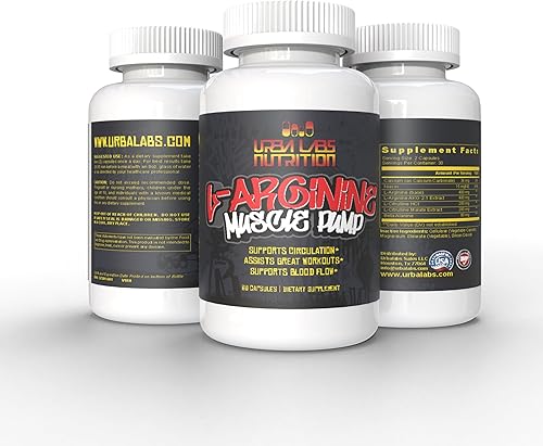 Urbalabs Extra Strength L Arginine Cápsulas Suplemento de óxido nítrico para resistencia, músculo, vascularidad y energía, bomba muscular antes y