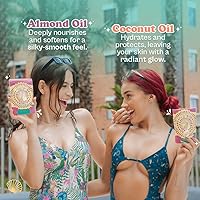 Vista 4 de D'Luchi Exfoliante de café para rostro y cuerpo, exfoliante natural con aceite de almendras, coco y naranja, enriquecido con vitamina E, acné