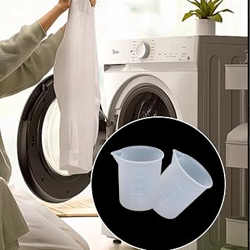 4Pcs Silicone Laundry Detergent Measuring Cups - Reusable, Flexible, Washable Dispenser Cups for Liquid Detergent, Ideal for Home, Dorm, Hotel