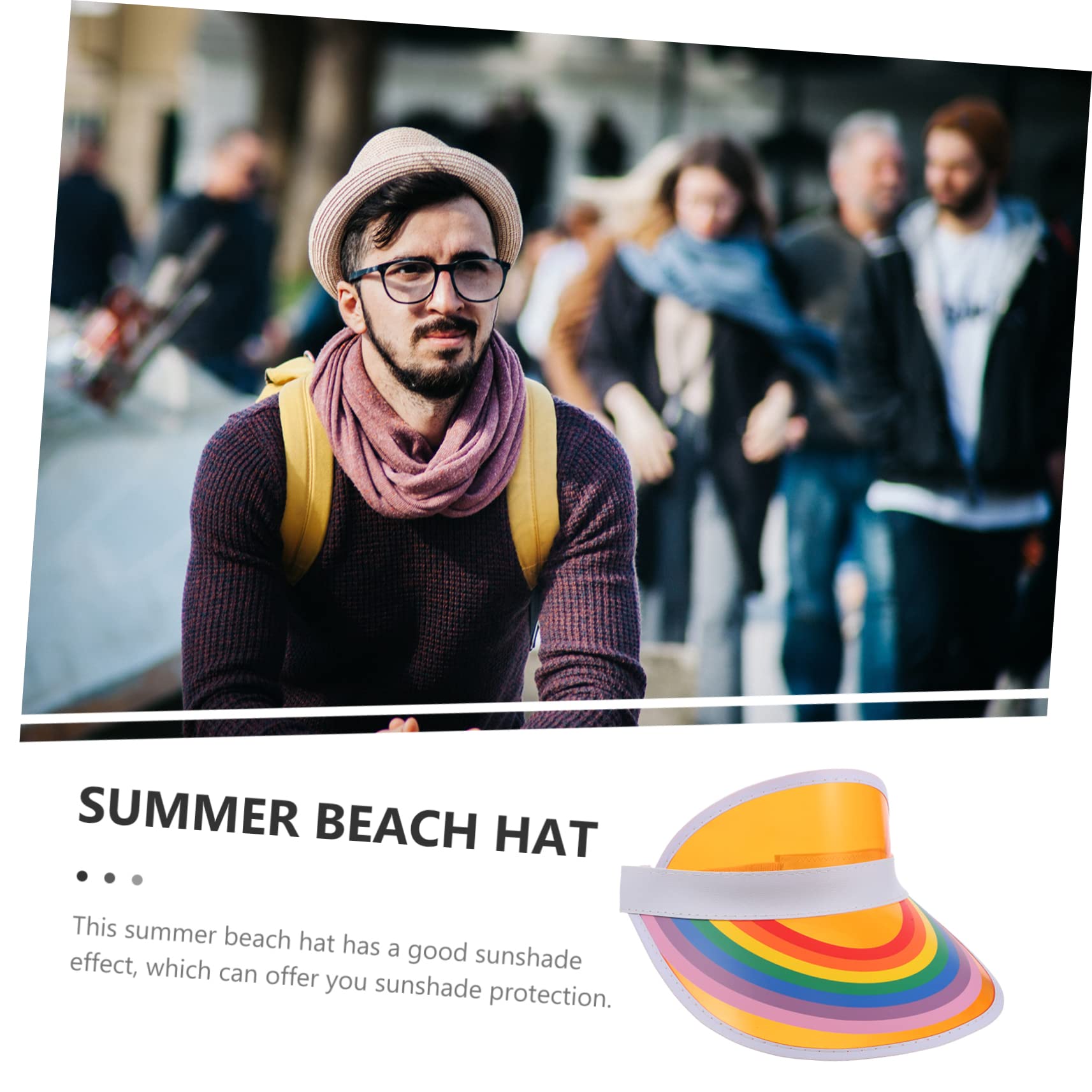 chapeau haut de forme arc-en-ciel en pvc visiere casquette bonnet visière chapeaux pour hommes visière femme visières pour femmes chapeau à visière décorative polyester