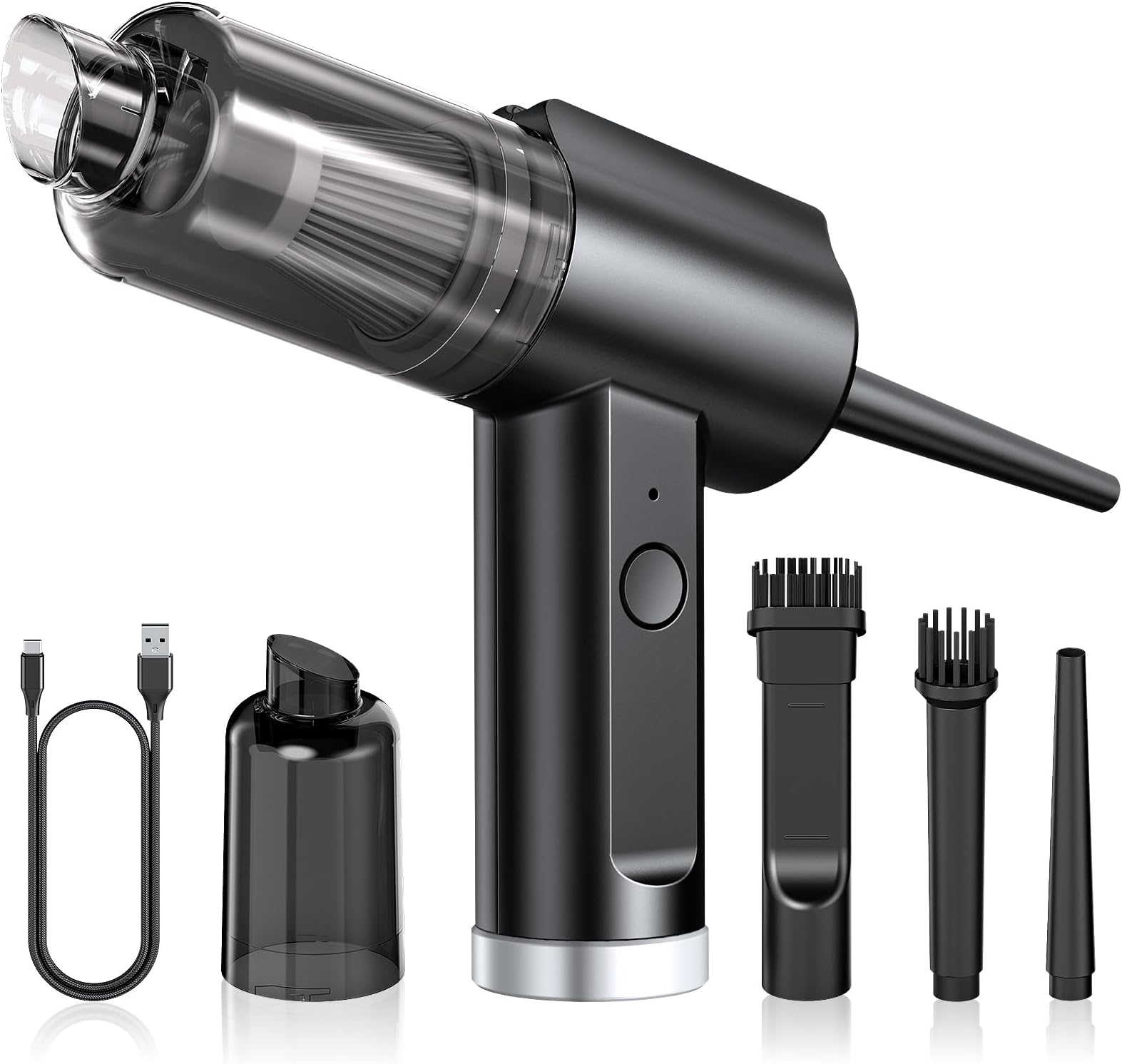 Compressed Air Duster & Mini Vacuum Keyboard Cleaner 3in1