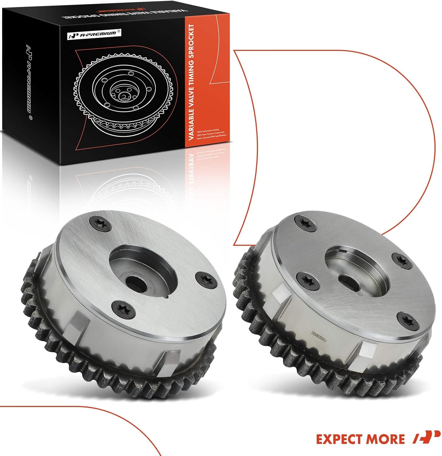 A-Premium Intake & Exhaust Variable Valve Timing (VVT) Sprocket Gear Camshaft Adjuster Compatible with Ford Explorer 2012-2019, Escape, Fusion, Focus, Edge, Mustang, Taurus & Lincoln MKZ, MKC, MKT