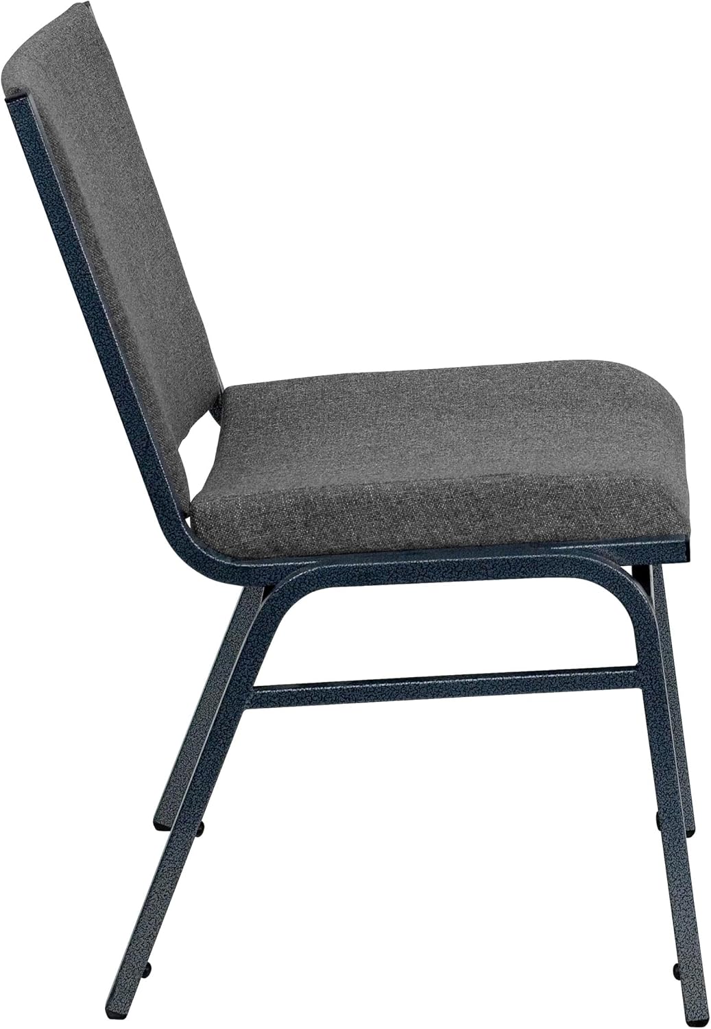 BOWERY HILL Contemporary Upholstered Stacking Chair, Gray Finish, Comfortable Contoured Cushions, Durable 18 Gauge Steel Frame, Multipurpose Seating for Office, Conference, Home, Indoor Use