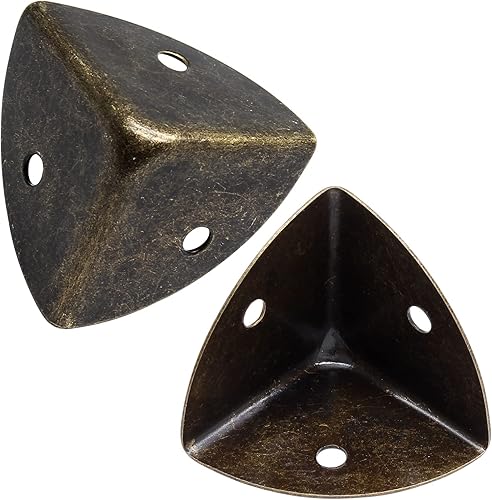 Miniatura 2 de BokWin 20 protectores de esquina de caja de metal, cubiertas decorativas de bronce de 1.181 in, protector de esquina de borde pequeño para caja de