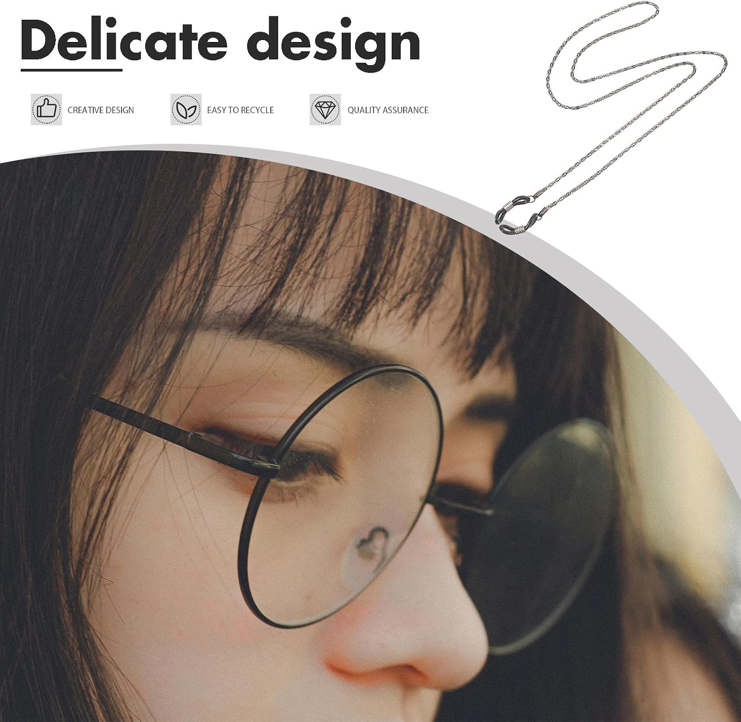 Outanaya Stylish Hollow Metal Eyeglass Chain Necklace Stainless Steel Glasses Holder for Women Secure Eyewear Strap Accessory for Everyday Use