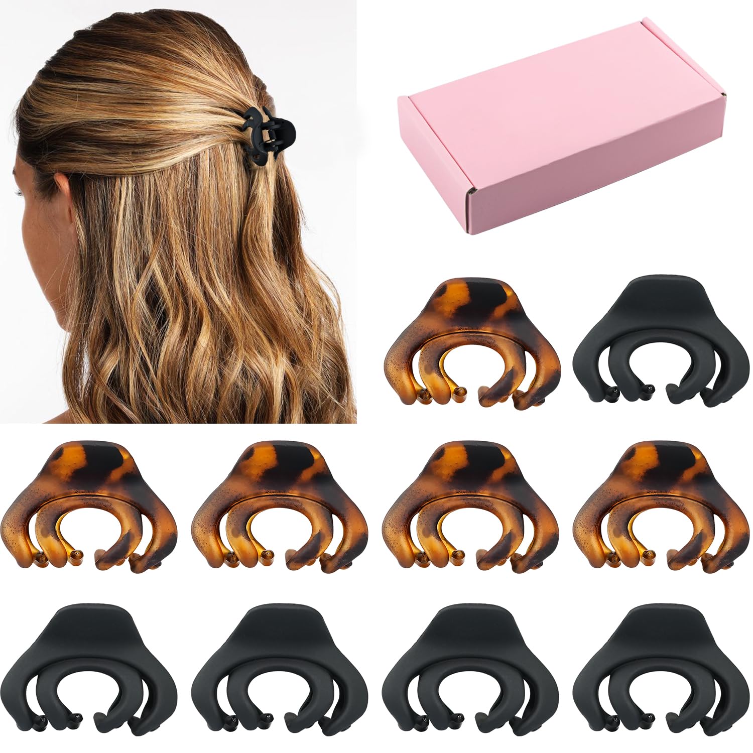 Photo 1 of MAORULU Small Hair Claw Clips (10 Pack)