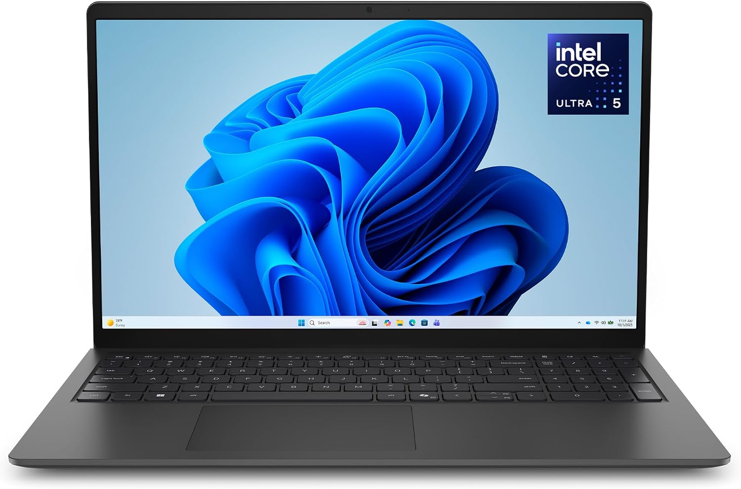15.6 Laptop, FHD, Intel Core Ultra 5 225U, 16GB RAM, Windows 11 Home | Anti-Glare 300 Nits WVA, Intel Graphics, DDR5, 512GB SSD, Backlit Keyboard, Wi-Fi 6, Carbon Black, Business Ready, D15260