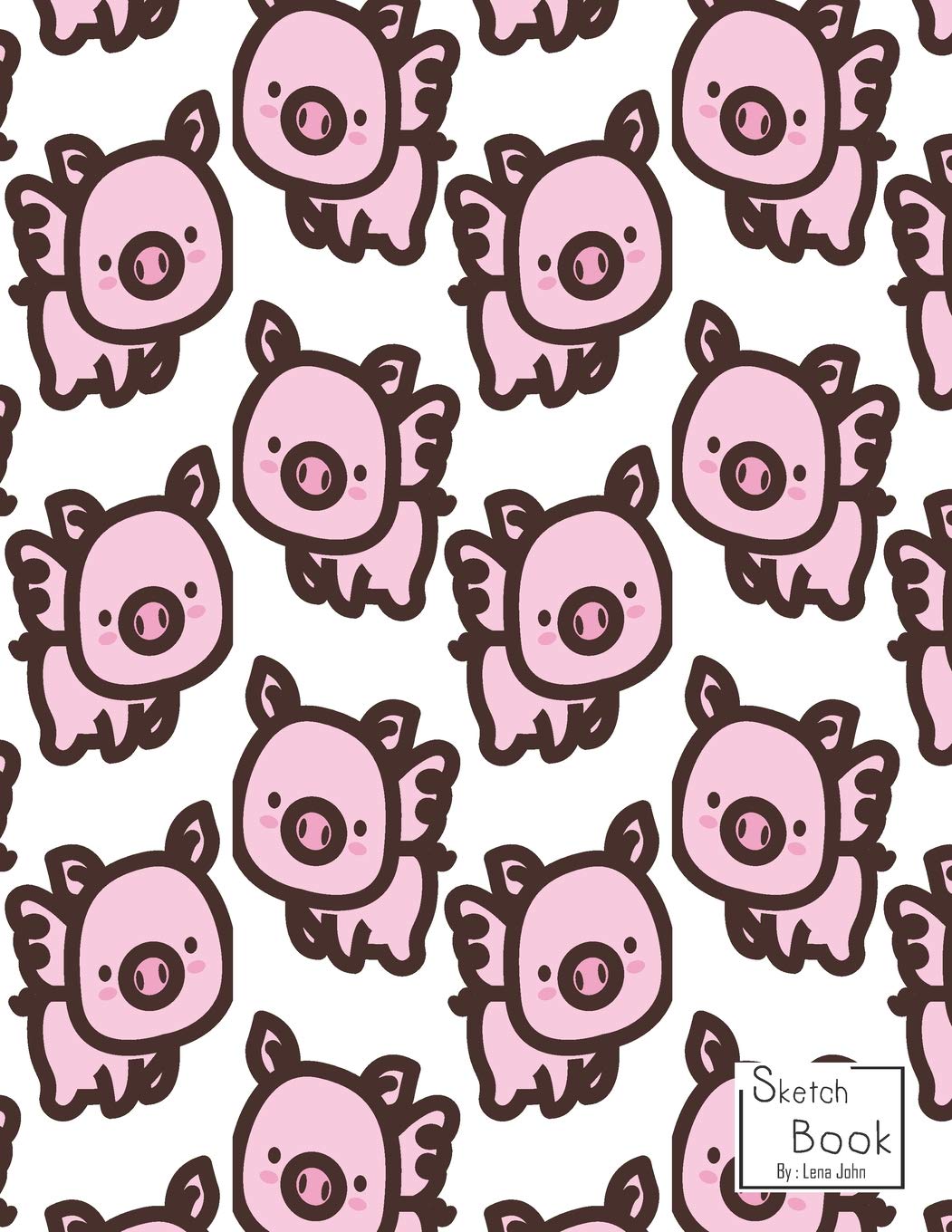 Sketchbook: Cute Flying Pigs Sketchbook for Girls: 110 Pages of 8.5"x 11" Blank Paper for Drawing, Doodling or Sketching (Sketchbooks For Kids)