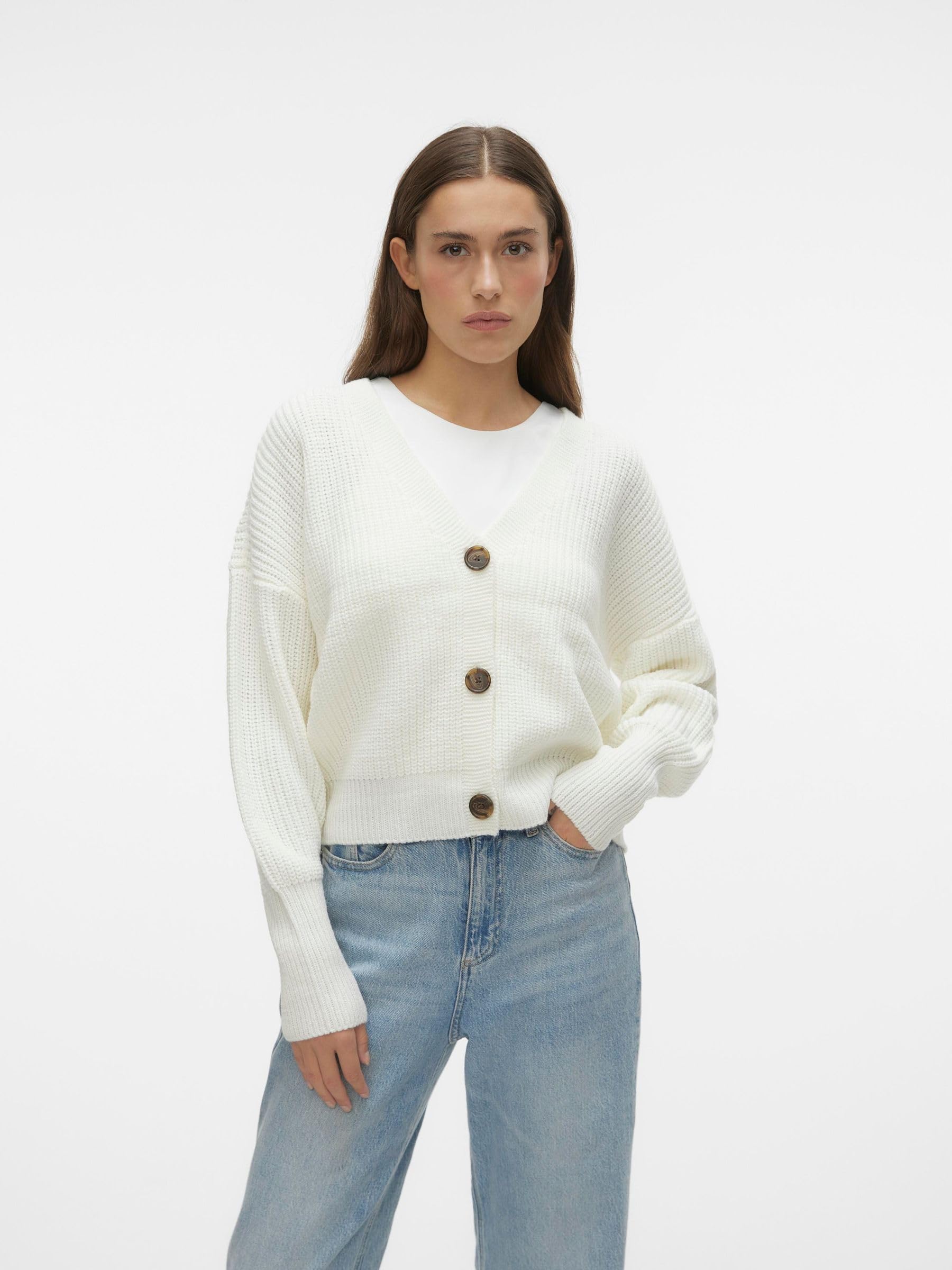 VERO MODA Kardigan Kobiety Vmlea Ls V-neck Cuff Cardigan Noos