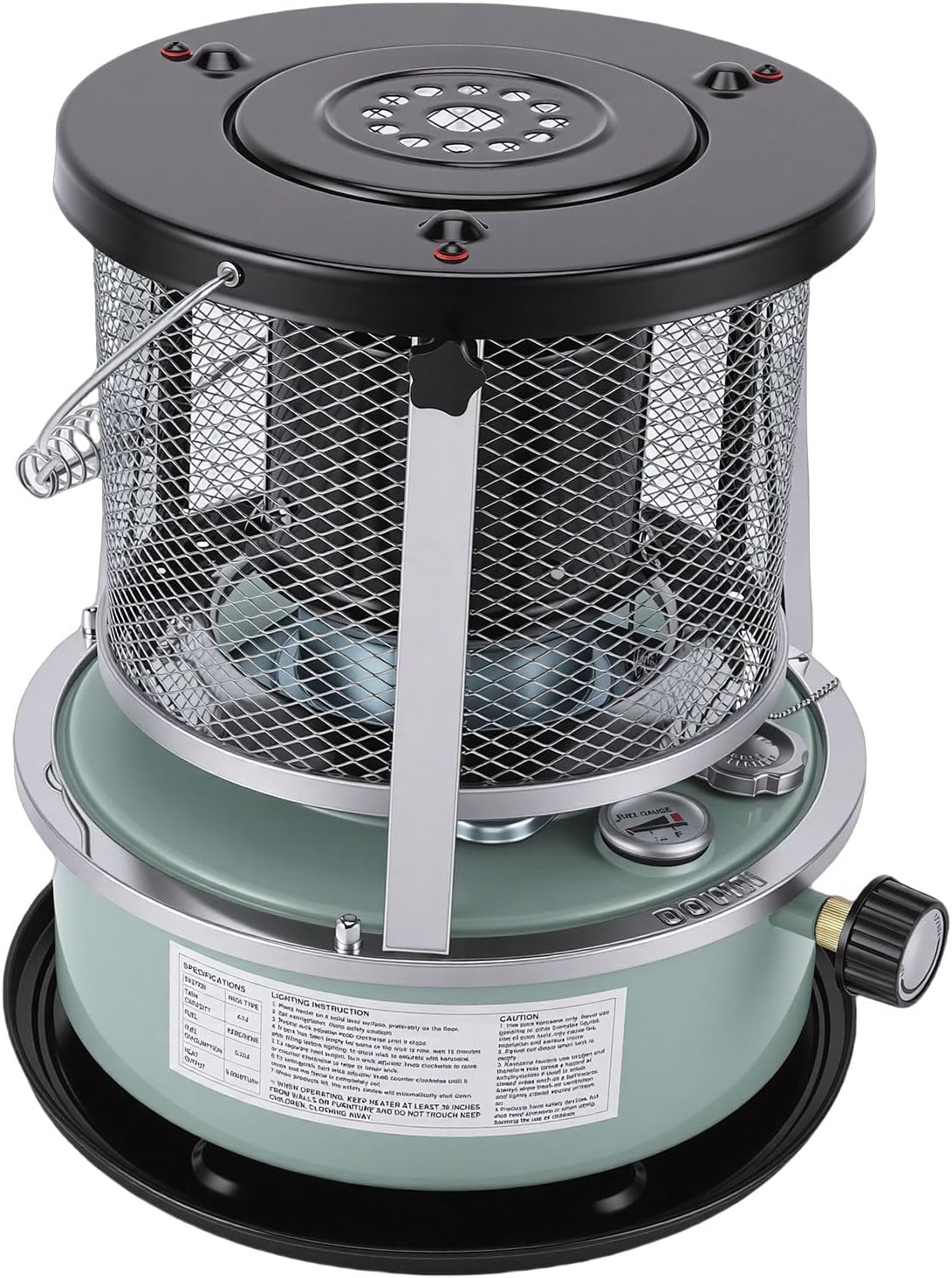 Portable Kerosene Heater, 2.6KW Adjustable Height Non Electric Space Heater, with 5.2L Fuel Tank, Ideal for Camping Garage Home Emergency Use