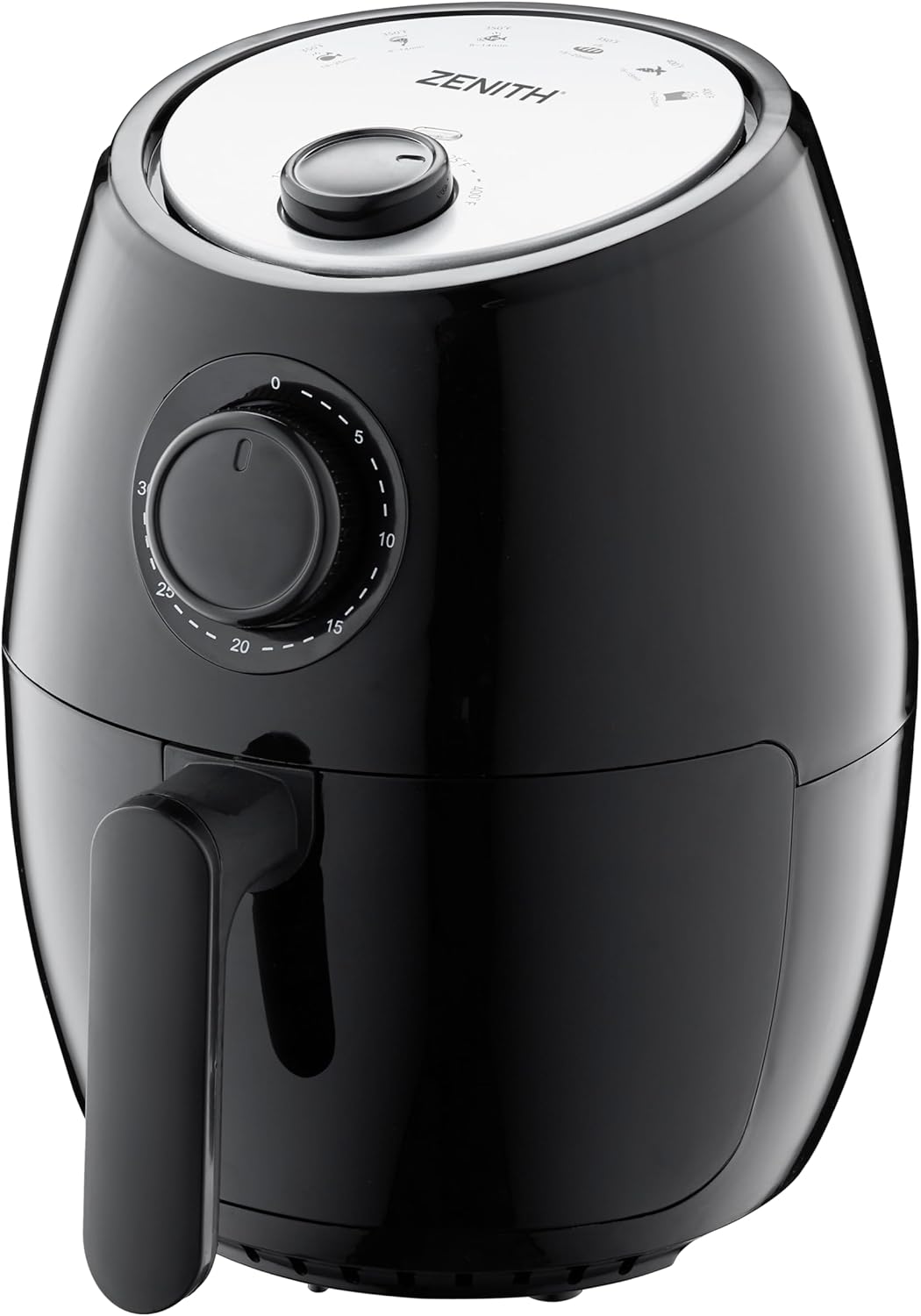 Zenith AirMax 2.1 Qt Compact Air Fryer, angled view showing control dials