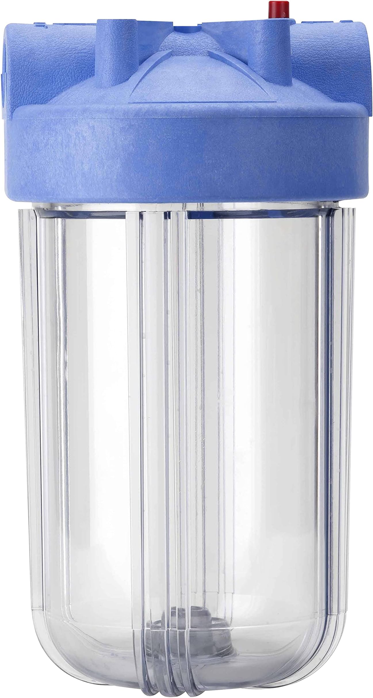 Pentair Pentek 166219 Big Clear Filter Housing, 1" NPT #10 Whole House Heavy Duty Water Filter Housing with Pressure Relief Button, 10-Inch, Blue/Clear