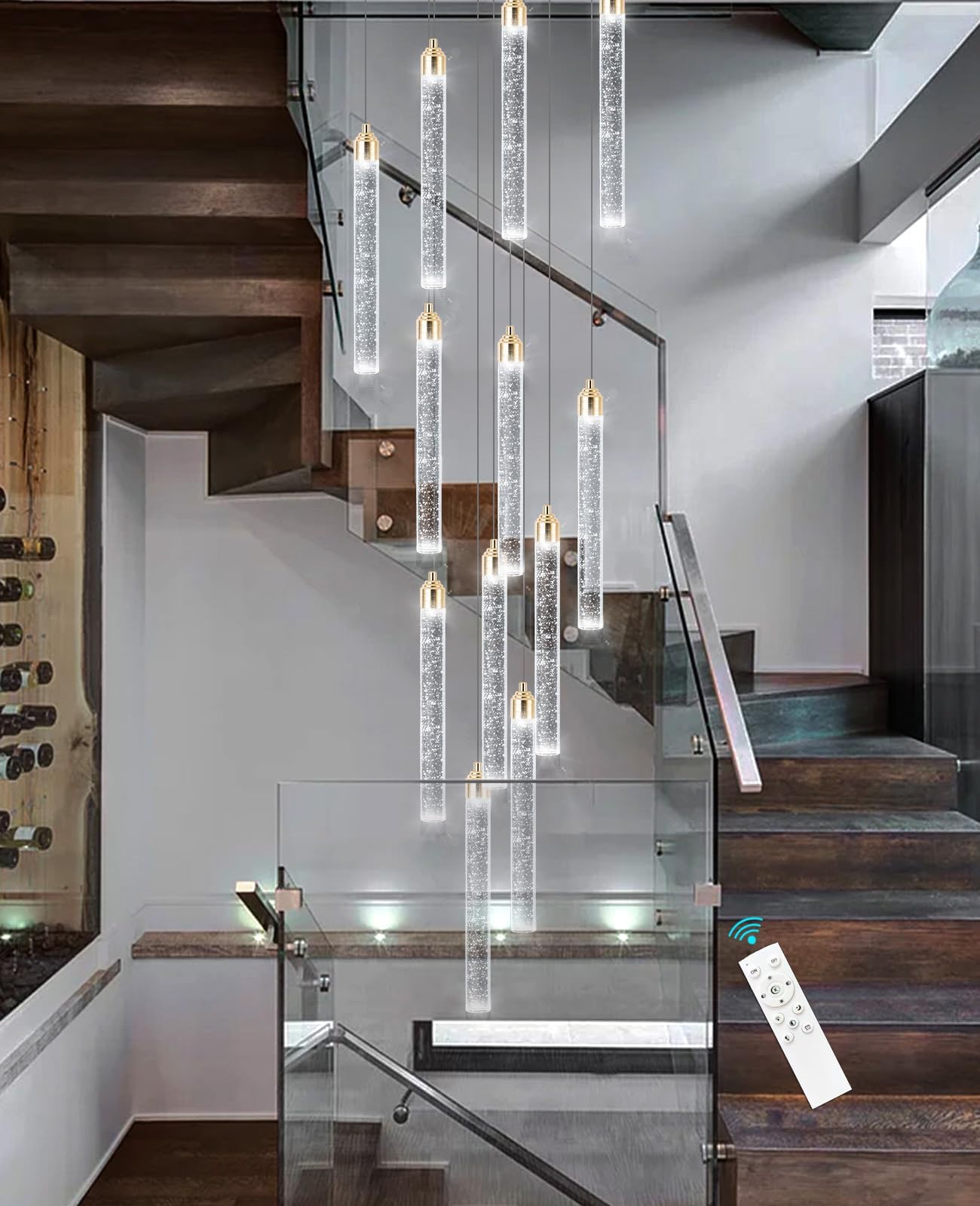 Lampadario a 12 luci Lampadari dimmerabili a LED per ingresso Lampada a sospensione a soffitto con montaggio a incasso Lampadari in cristallo per soggiorno Oro
