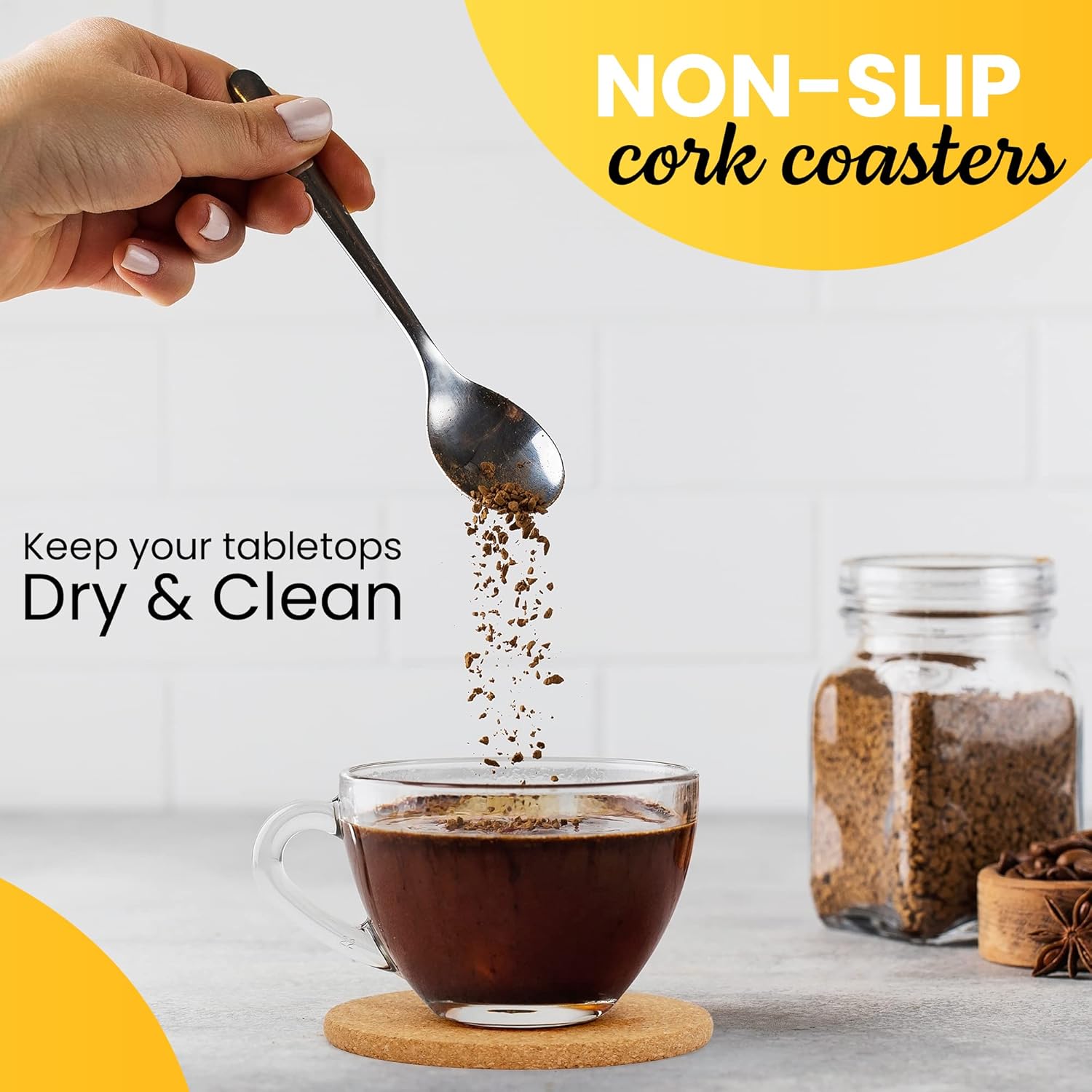 Noe & Malu Round Cork Coasters