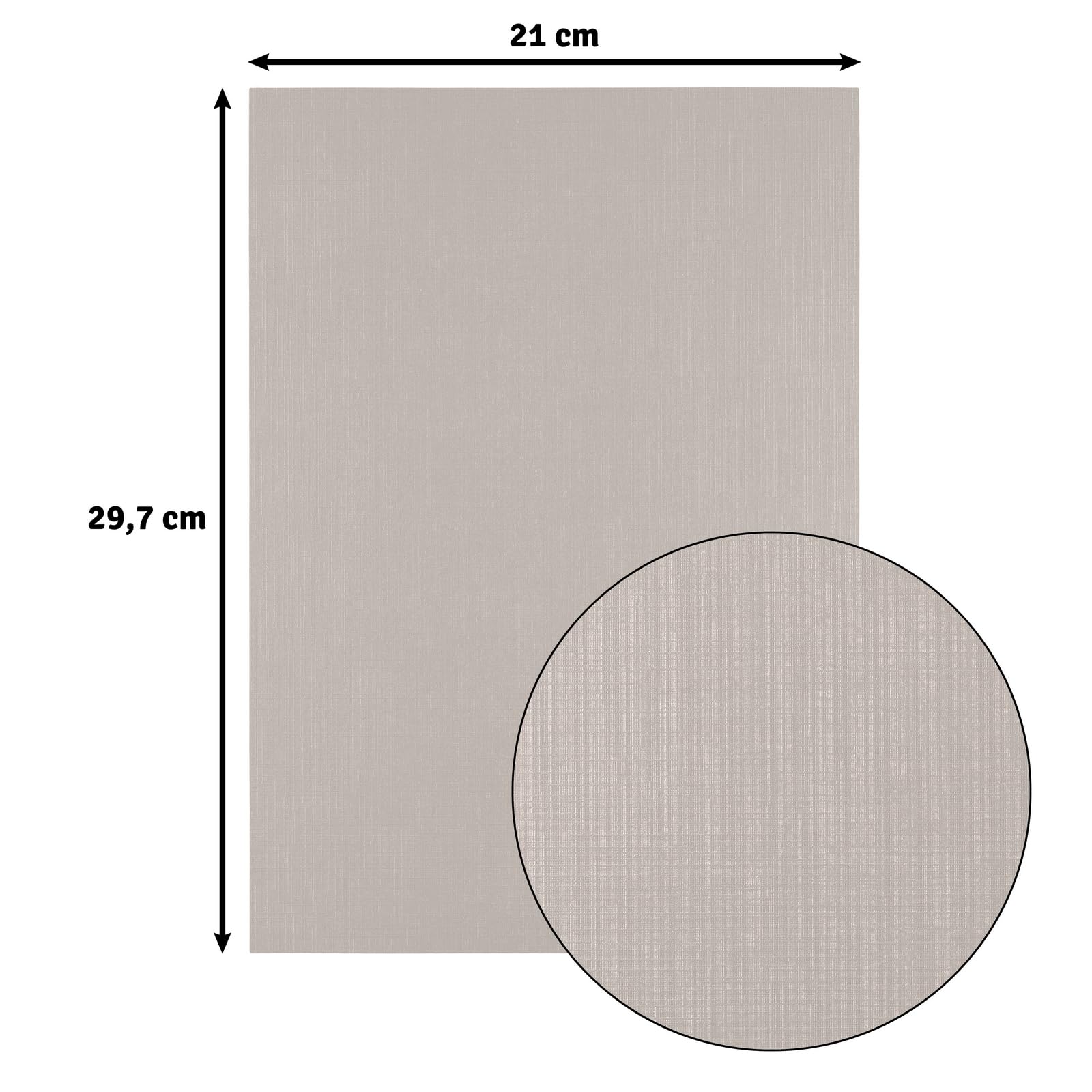 Papier Cartonné En Lin Gris 250g/m² - Lot De 10 Feuilles A4 - Pour Scrapbooking, Cartes Et Invitations