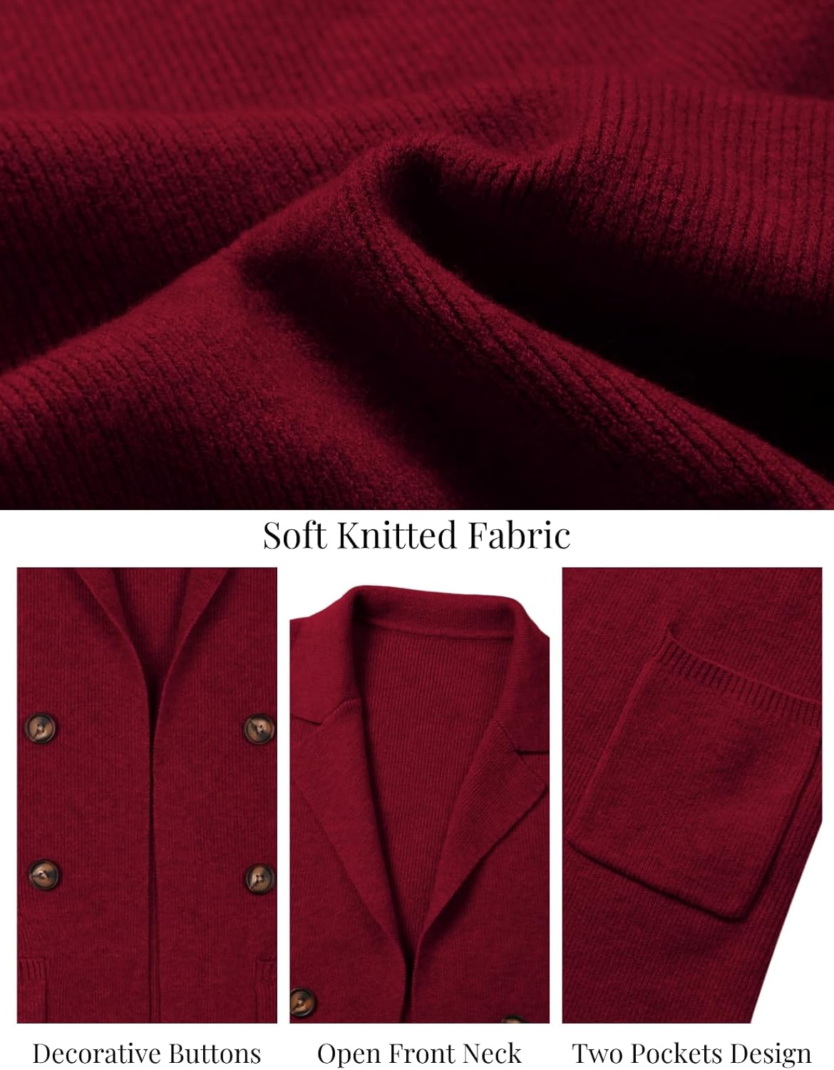 CiCiBird Women's Fall Long Cardigan Sweater Open Front Knit Coats Dressy Casual Jacket Coatigan with Pockets - Image 5