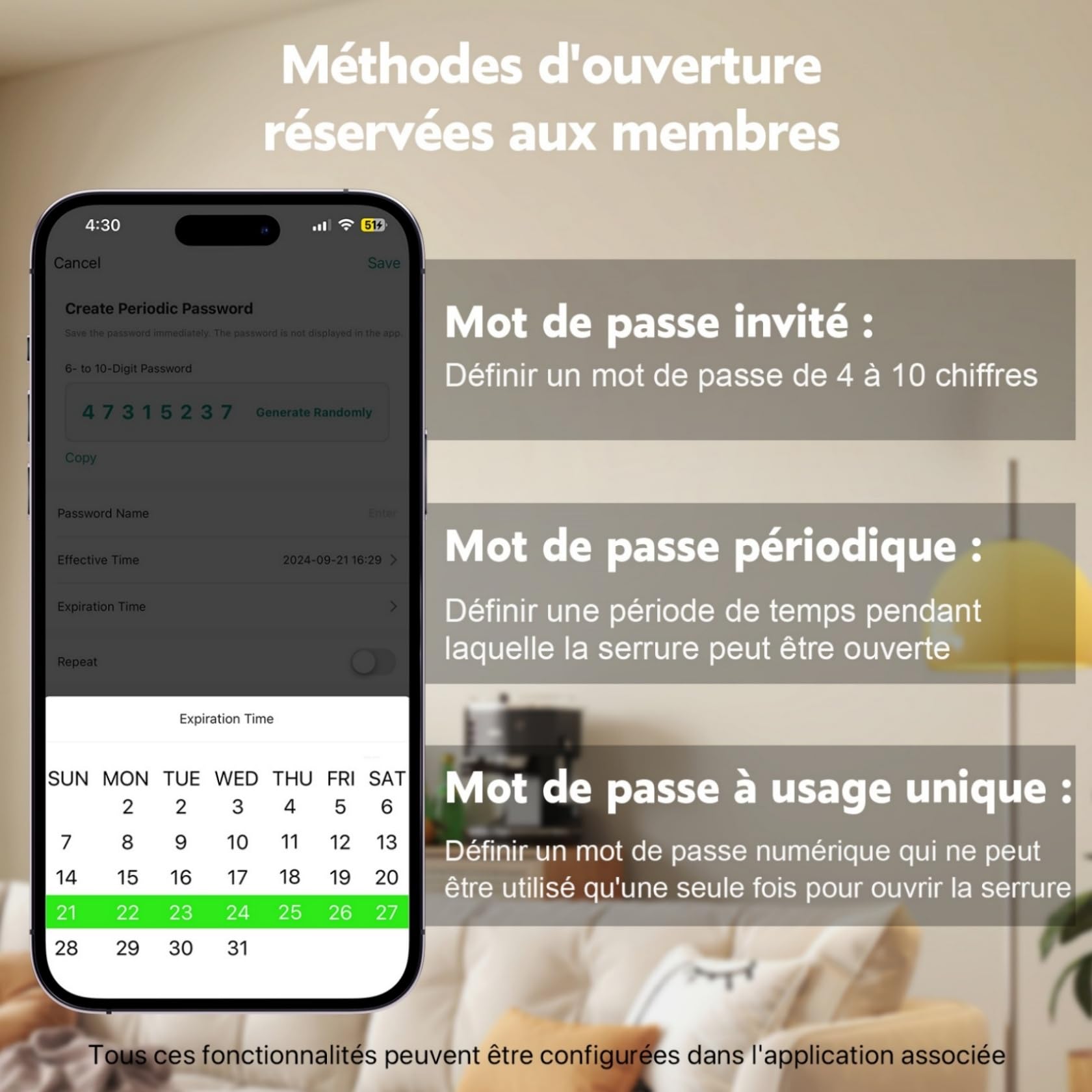 Serrure Connectée, Serrure Biométrique avec Cylindre à Code, Compatible avec Les cylindres de 60 à 90 mm(30/30,45/45), utilisable avec Bluetooth, App, Empreinte Digitale et clé pour Ouvrir Le verrou